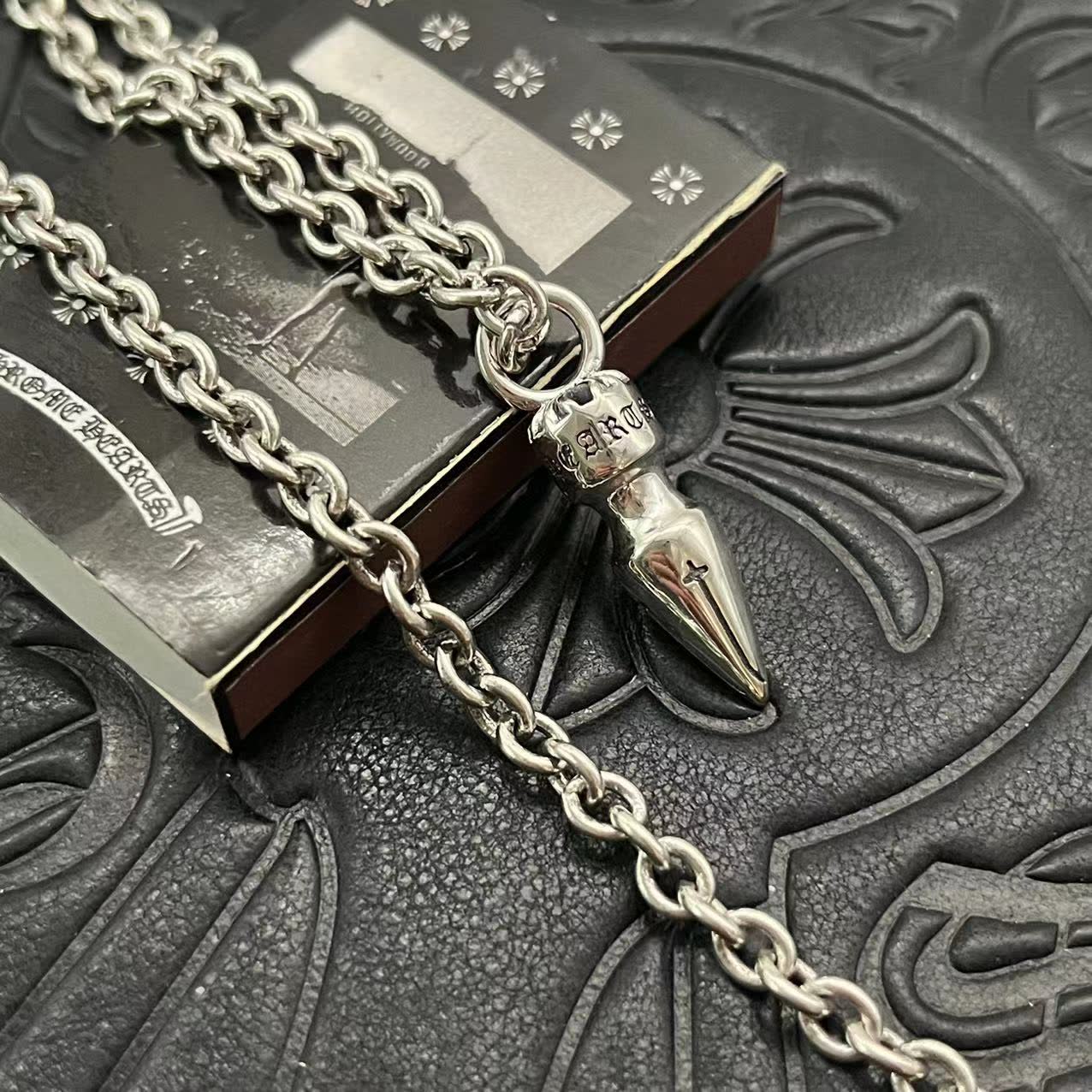 Chrome Hearts Silver Spike Pendant Necklace-CX030